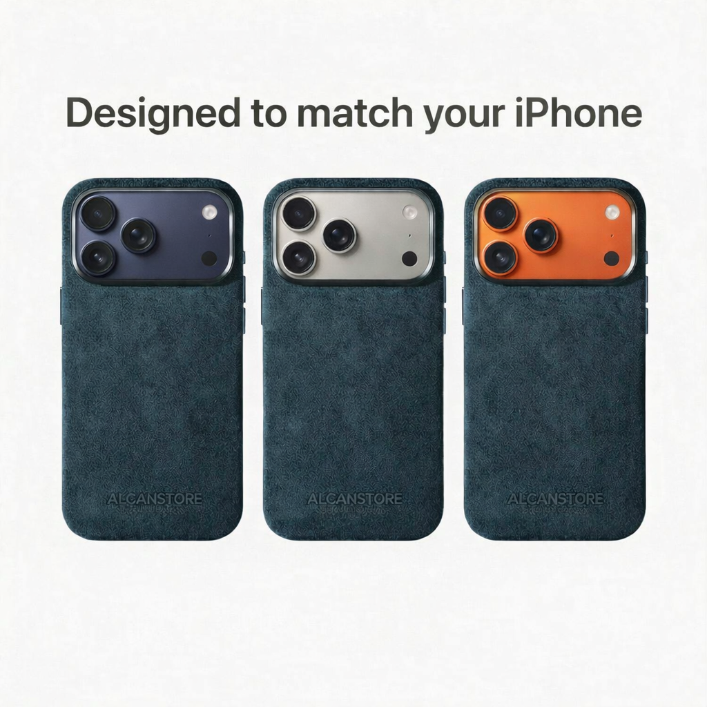 iPhone Alcantara Case - Navy Blue