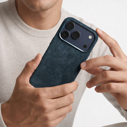 iPhone Alcantara Case - Navy Blue