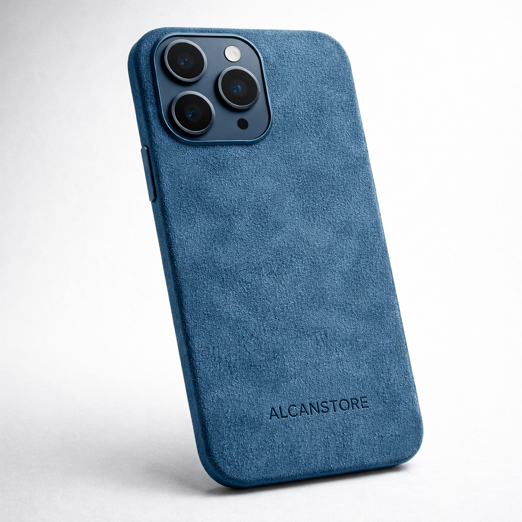 iPhone Alcantara Case - Ocean blue