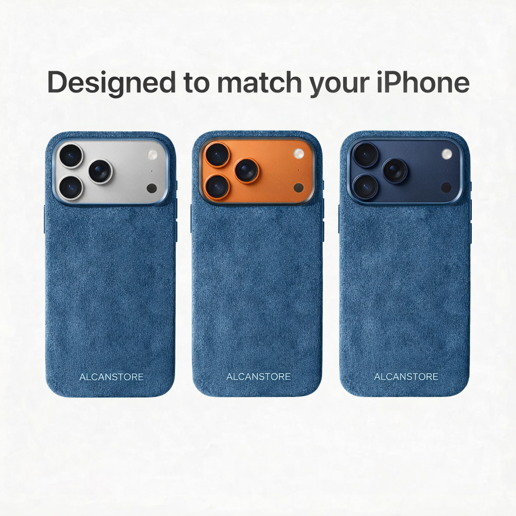 iPhone Alcantara Case - Ocean blue