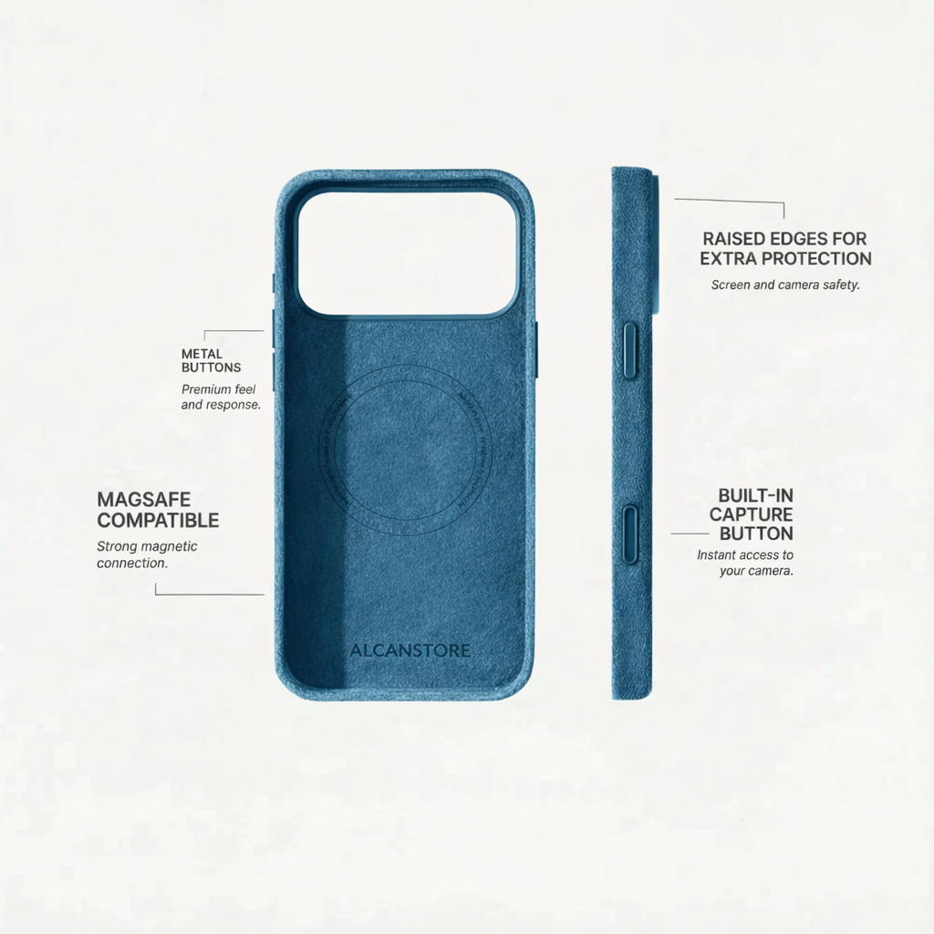 iPhone Alcantara Case - Ocean blue
