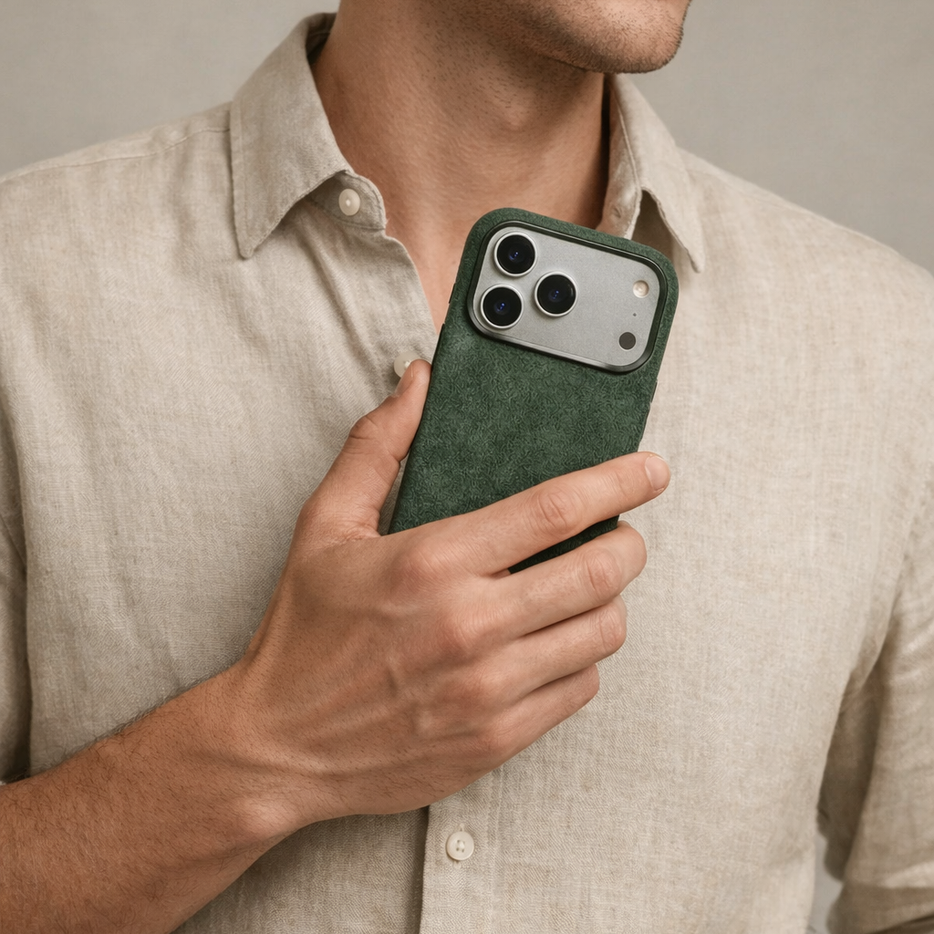 iPhone Alcantara Case - Midnight green