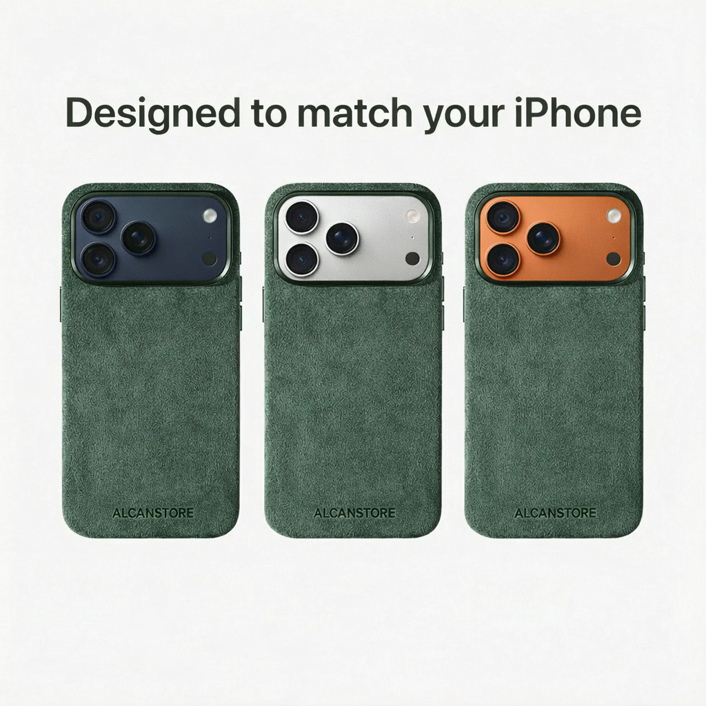 iPhone Alcantara Case - Midnight green